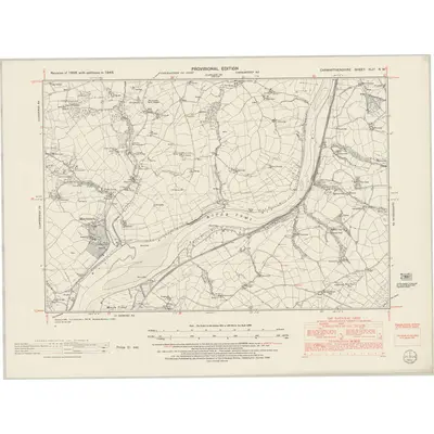 1948 Map of Carmarthenshire XLVI.NW, 1953 Print