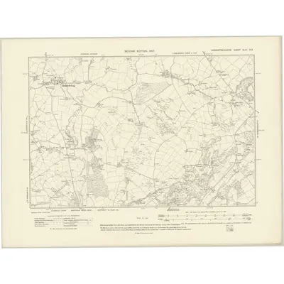 1905 Map of Carmarthenshire XLVI.SE, 1907 Print