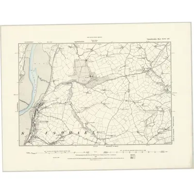 1887 Map of Carmarthenshire XLVI.SW, 1888 Print