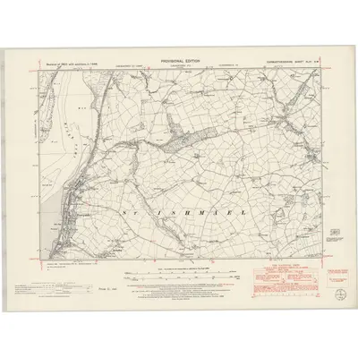 1948 Map of Carmarthenshire XLVI.SW, 1953 Print