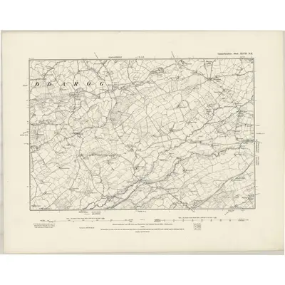 1878 Map of Carmarthenshire XLVII.NE, 1889 Print