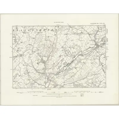 1878 Map of Carmarthenshire XLVII.SW, 1889 Print