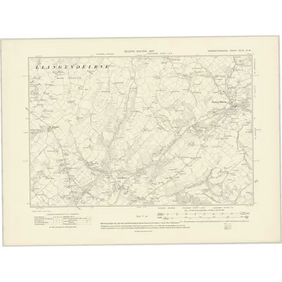 1905 Map of Carmarthenshire XLVII.SW, 1907 Print