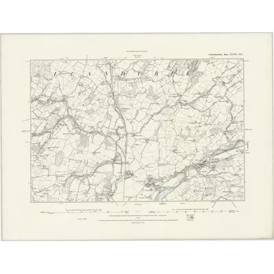 1876 Map of Carmarthenshire XLVIII.NE, 1889 Print