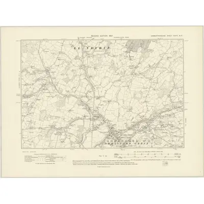 1905 Map of Carmarthenshire XLVIII.NE, 1907 Print