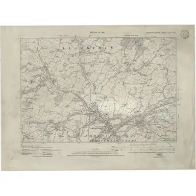 1913 Map of Carmarthenshire XLVIII.NE, 1921 Print