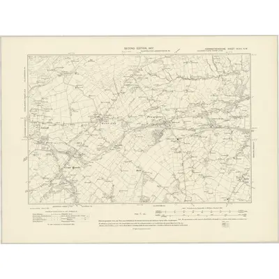 1905 Map of Carmarthenshire XLVIII.NW, 1907 Print