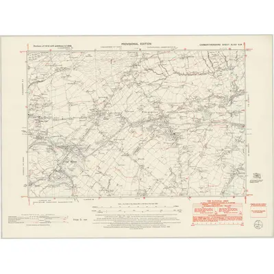 1948 Map of Carmarthenshire XLVIII.NW, 1953 Print