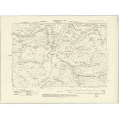 1905 Map of Carmarthenshire XLVIII.SE, 1908 Print