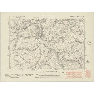 1938 Map of Carmarthenshire XLVIII.SE, 1948 Print