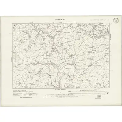 1913 Map of Carmarthenshire XLVIII.SW, 1921 Print