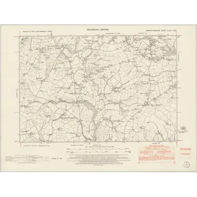 1948 Map of Carmarthenshire XLVIII.SW, 1953 Print