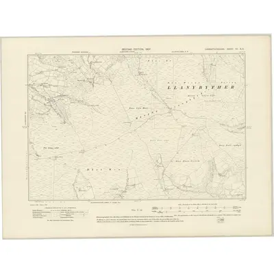 1904 Map of Carmarthenshire XV.NE, 1907 Print