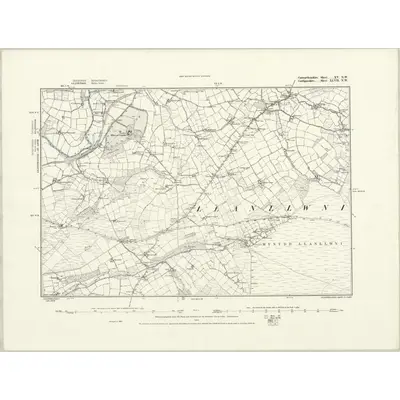 1887 Map of Carmarthenshire XV.NW, 1888 Print