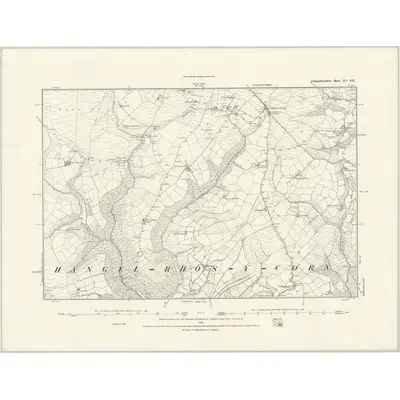 1887 Map of Carmarthenshire XV.SE, 1888 Print