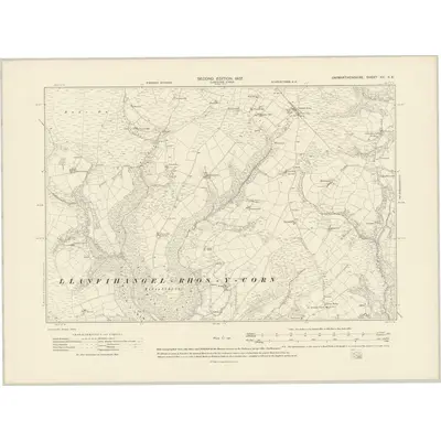 1903 Map of Carmarthenshire XV.SE, 1907 Print