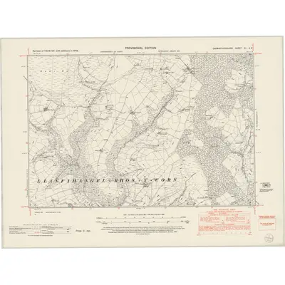 1948 Map of Carmarthenshire XV.SE, 1953 Print