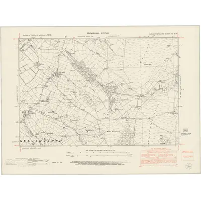 1948 Map of Carmarthenshire XV.SW, 1953 Print