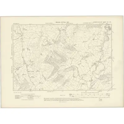 1904 Map of Carmarthenshire XVI.NE, 1907 Print