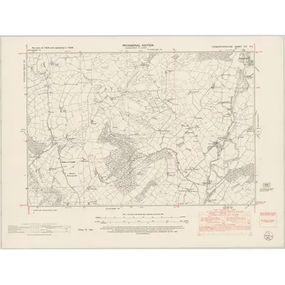 1948 Map of Carmarthenshire XVI.NE, 1953 Print