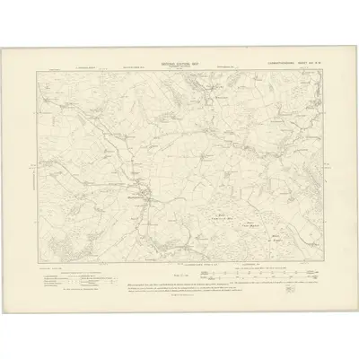 1904 Map of Carmarthenshire XVI.NW, 1907 Print