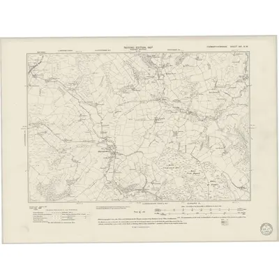 1904 Map of Carmarthenshire XVI.NW, 1949 Print