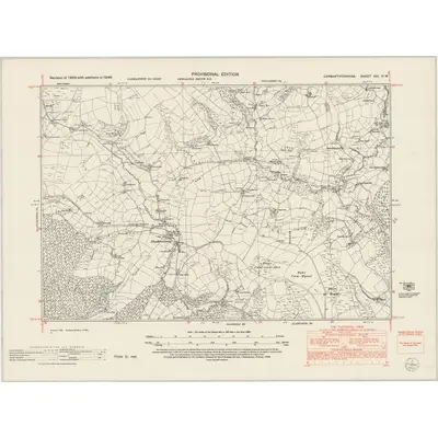 1948 Map of Carmarthenshire XVI.NW, 1953 Print