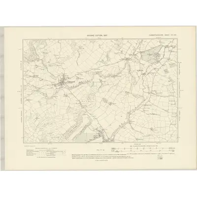 1904 Map of Carmarthenshire XVI.SE, 1907 Print
