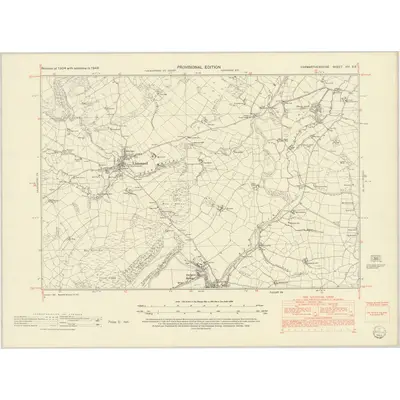 1948 Map of Carmarthenshire XVI.SE, 1952 Print