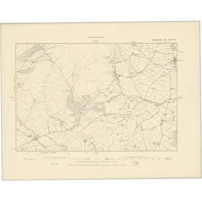 1886 Map of Carmarthenshire XVII.NE, 1887 Print