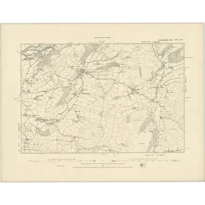 1886 Map of Carmarthenshire XVII.NW, 1887 Print