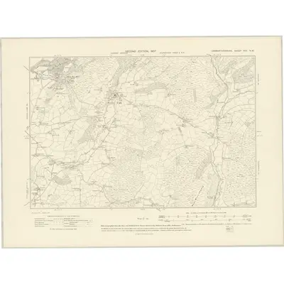 1904 Map of Carmarthenshire XVII.NW, 1907 Print