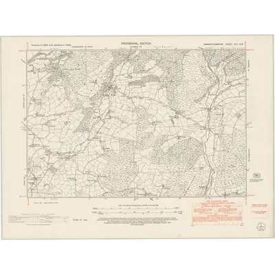 1948 Map of Carmarthenshire XVII.NW, 1953 Print