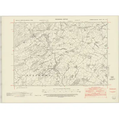 1948 Map of Carmarthenshire XVII.SE, 1952 Print