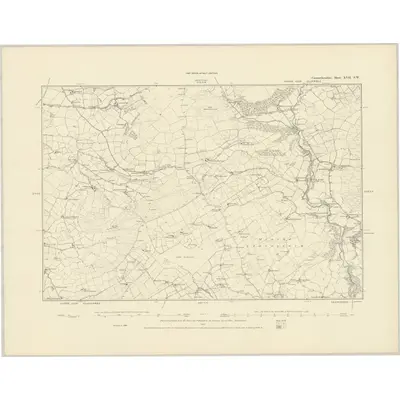 1886 Map of Carmarthenshire XVII.SW, 1887 Print