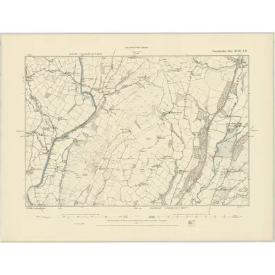 1886 Map of Carmarthenshire XVIII.NW, 1887 Print