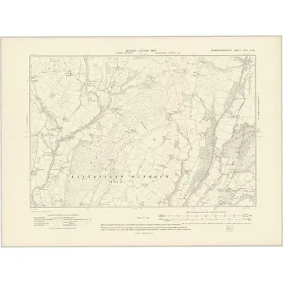 1904 Map of Carmarthenshire XVIII.NW, 1907 Print