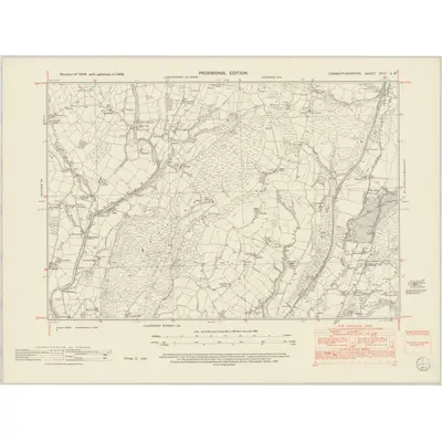 1948 Map of Carmarthenshire XVIII.NW, 1952 Print