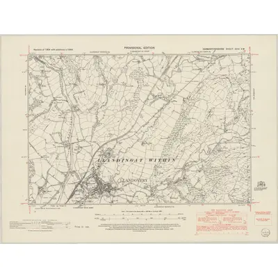 1948 Map of Carmarthenshire XVIII.SW, 1953 Print