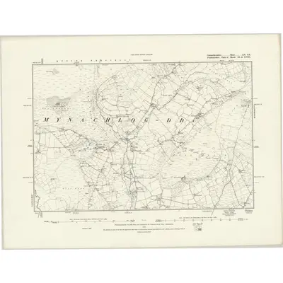 1887 Map of Carmarthenshire XX.SE, 1889 Print