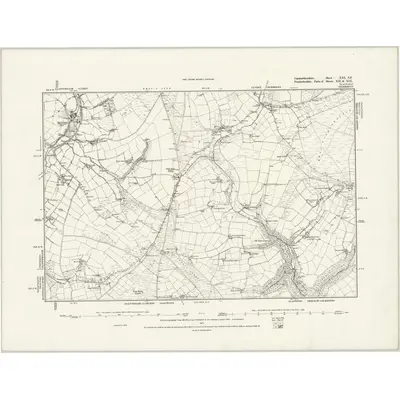 1887 Map of Carmarthenshire XXI.SE, 1889 Print