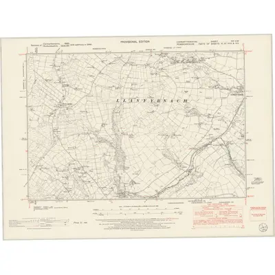 1948 Map of Carmarthenshire XXI.SW, 1953 Print