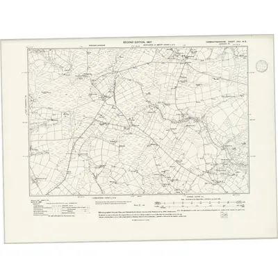 1904 Map of Carmarthenshire XXII.NE, 1946 Print