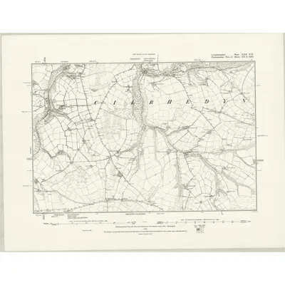 1887 Map of Carmarthenshire XXII.NW, 1889 Print