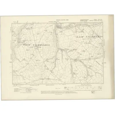 1904 Map of Carmarthenshire XXII.NW, 1908 Print