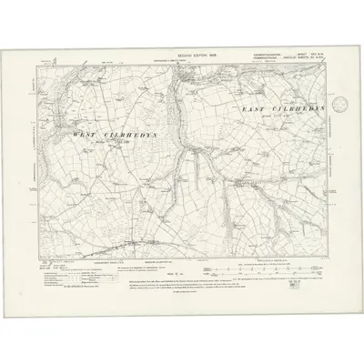1904 Map of Carmarthenshire XXII.NW, 1946 Print