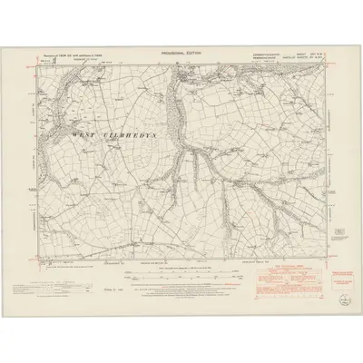 1948 Map of Carmarthenshire XXII.NW, 1953 Print