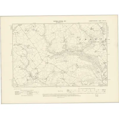 1905 Map of Carmarthenshire XXII.SE, 1907 Print
