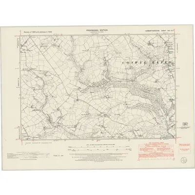 1948 Map of Carmarthenshire XXII.SE, 1953 Print