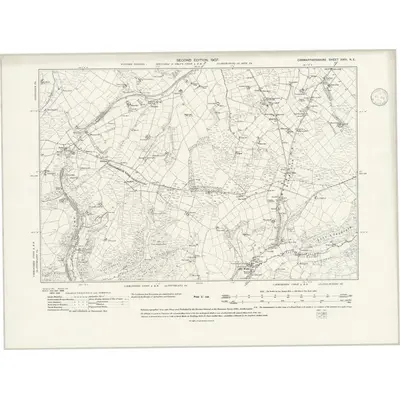 1904 Map of Carmarthenshire XXIII.NE, 1946 Print